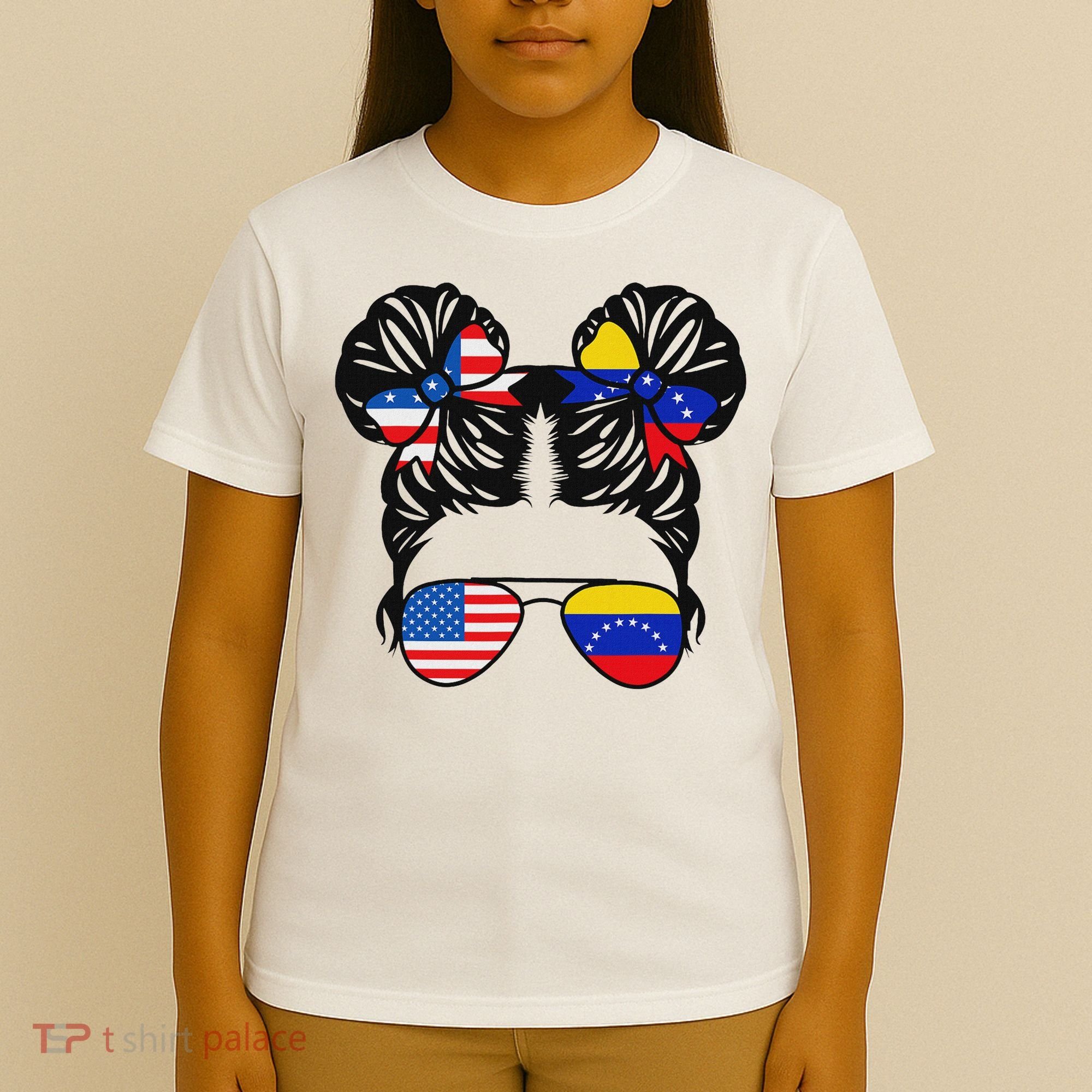 Half American Venezuelan Girl Usa Venezuela Flag Patriot T-Shirt