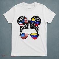 Half American Venezuelan Girl Usa Venezuela Flag Patriot T-Shirt thumb 5