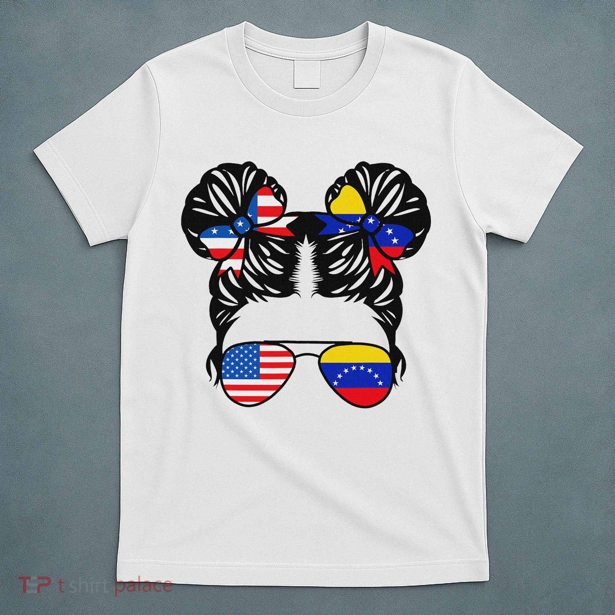 Half American Venezuelan Girl Usa Venezuela Flag Patriot T-Shirt