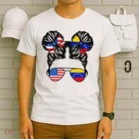 Half American Venezuelan Girl Usa Venezuela Flag Patriot T-Shirt thumb 6