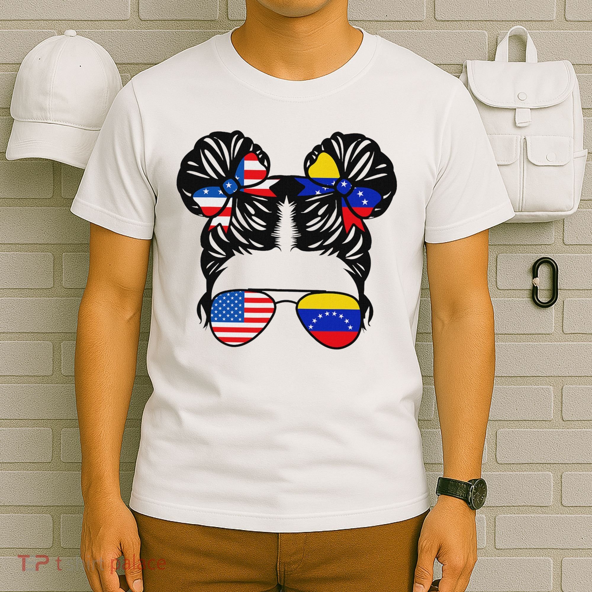 Half American Venezuelan Girl Usa Venezuela Flag Patriot T-Shirt