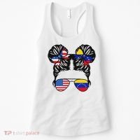 Half American Venezuelan Girl Usa Venezuela Flag Patriot Women's Tank Top thumb 0