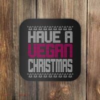 Have A Vegan Christmas Ugly Sweater Coaster thumb 0