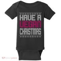 Have A Vegan Christmas Ugly Sweater Baby Bodysuit thumb 0