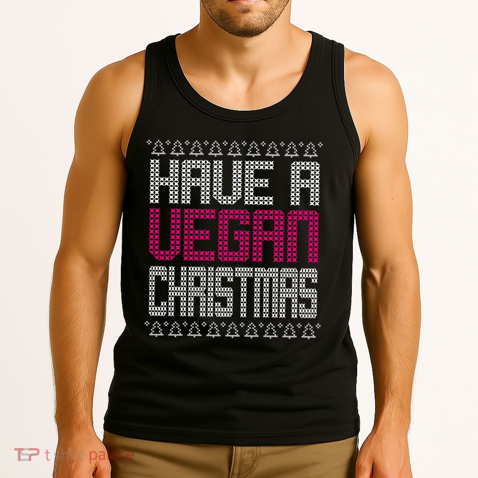 Have A Vegan Christmas Ugly Sweater Tank Top
