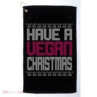 Have A Vegan Christmas Ugly Sweater Golf Towel thumb 0