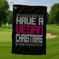 Have A Vegan Christmas Ugly Sweater Golf Towel thumb 1