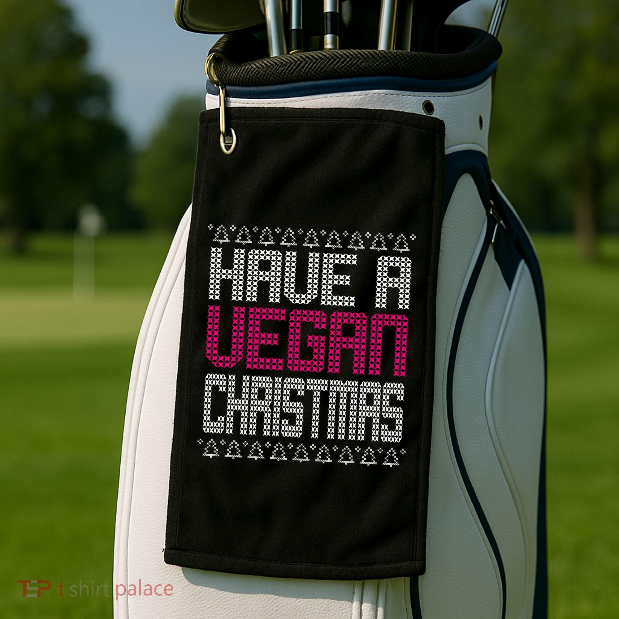 Have A Vegan Christmas Ugly Sweater Golf Towel