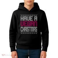Have A Vegan Christmas Ugly Sweater Kids Hoodie thumb 4