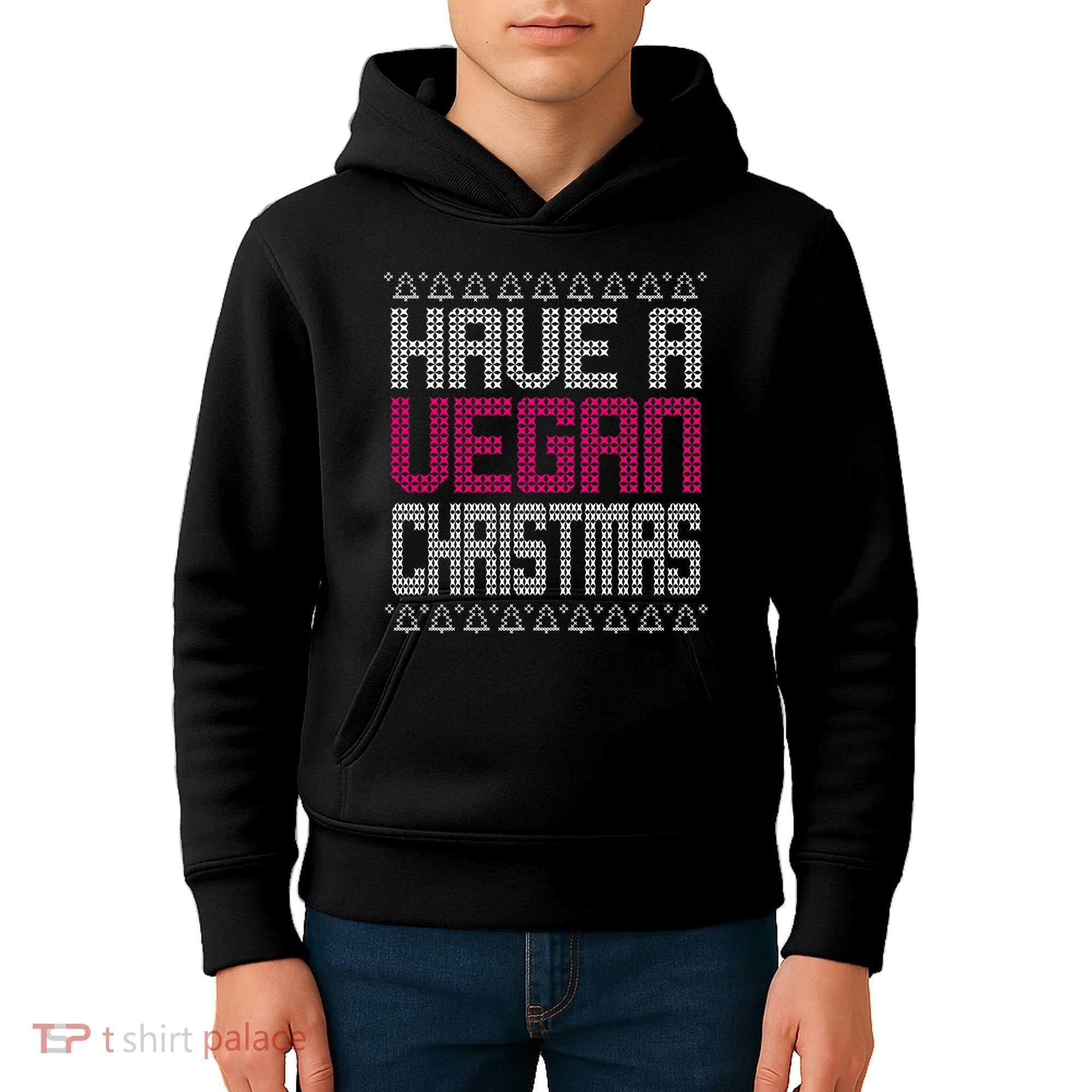 Have A Vegan Christmas Ugly Sweater Kids Hoodie