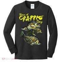 Have A Crappie Day Panfish Funny Fishing  Kids Long Sleeve Shirt thumb 0