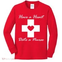 Have A heart Date A Nurse Kids Long Sleeve Shirt thumb 0
