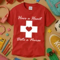 Have A heart Date A Nurse Kids T-Shirt thumb 3