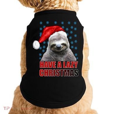 Have A Lazy Sloth Christmas Doggie Tank