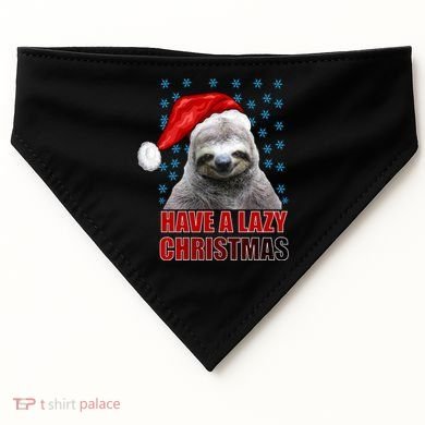 Have A Lazy Sloth Christmas USA-Made Doggie Bandana