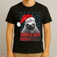 Have A Lazy Sloth Christmas T-Shirt thumb 3