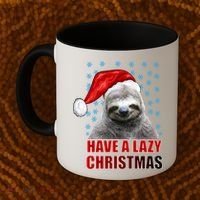 Have A Lazy Sloth Christmas Coffee Mug thumb 2