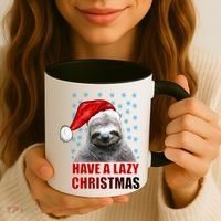 Have A Lazy Sloth Christmas Coffee Mug thumb 3