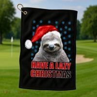 Have A Lazy Sloth Christmas Golf Towel thumb 1