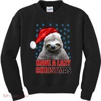 Have A Lazy Sloth Christmas Kids Sweatshirt thumb 0