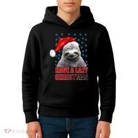 Have A Lazy Sloth Christmas Kids Hoodie thumb 4
