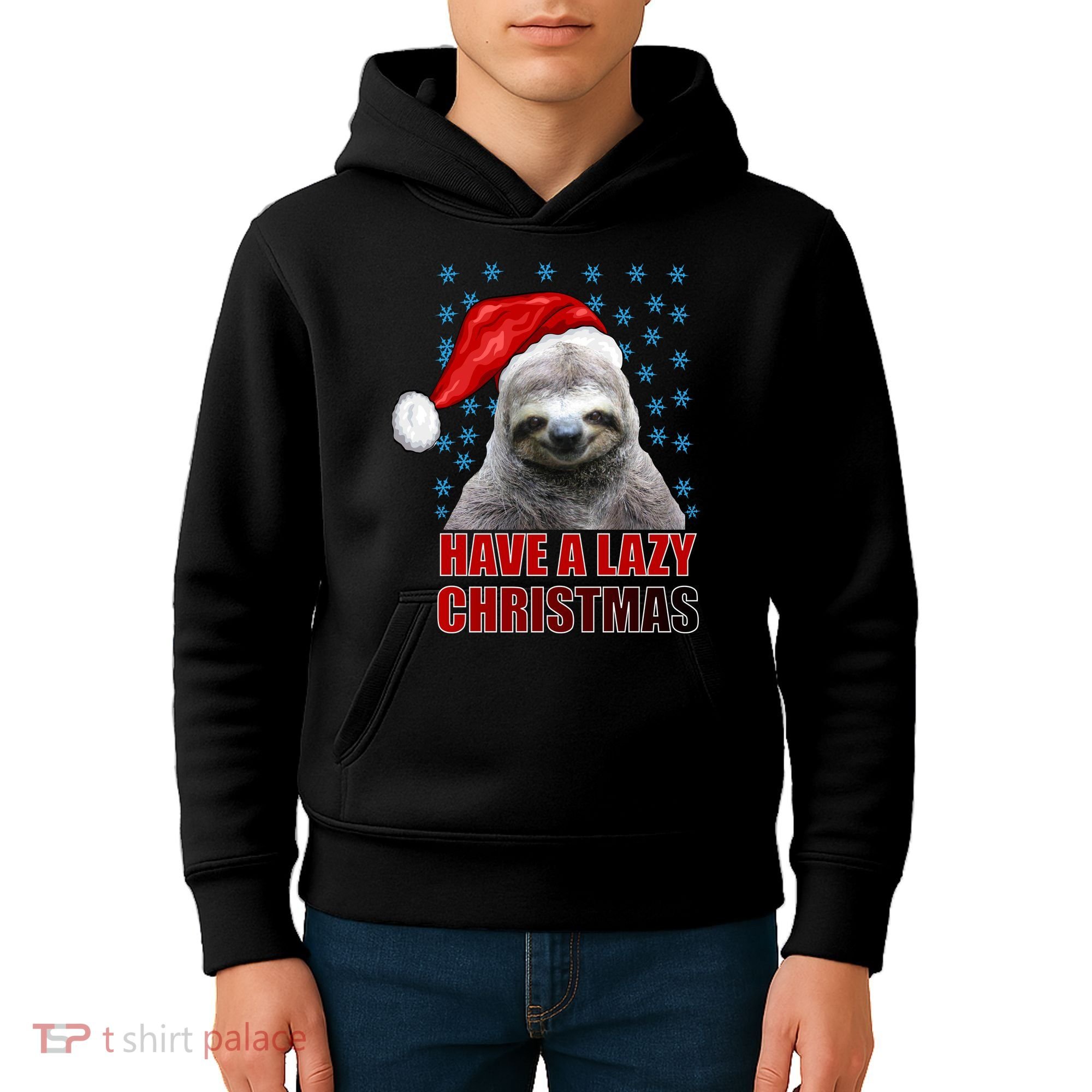 Have A Lazy Sloth Christmas Kids Hoodie