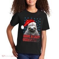Have A Lazy Sloth Christmas Kids T-Shirt thumb 2