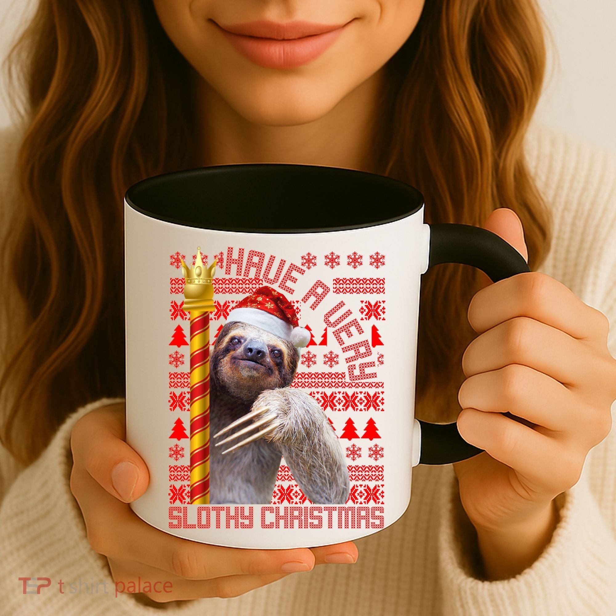 Have a Very Slothy Christmas Sloth Ugly Christmas Coffee Mug