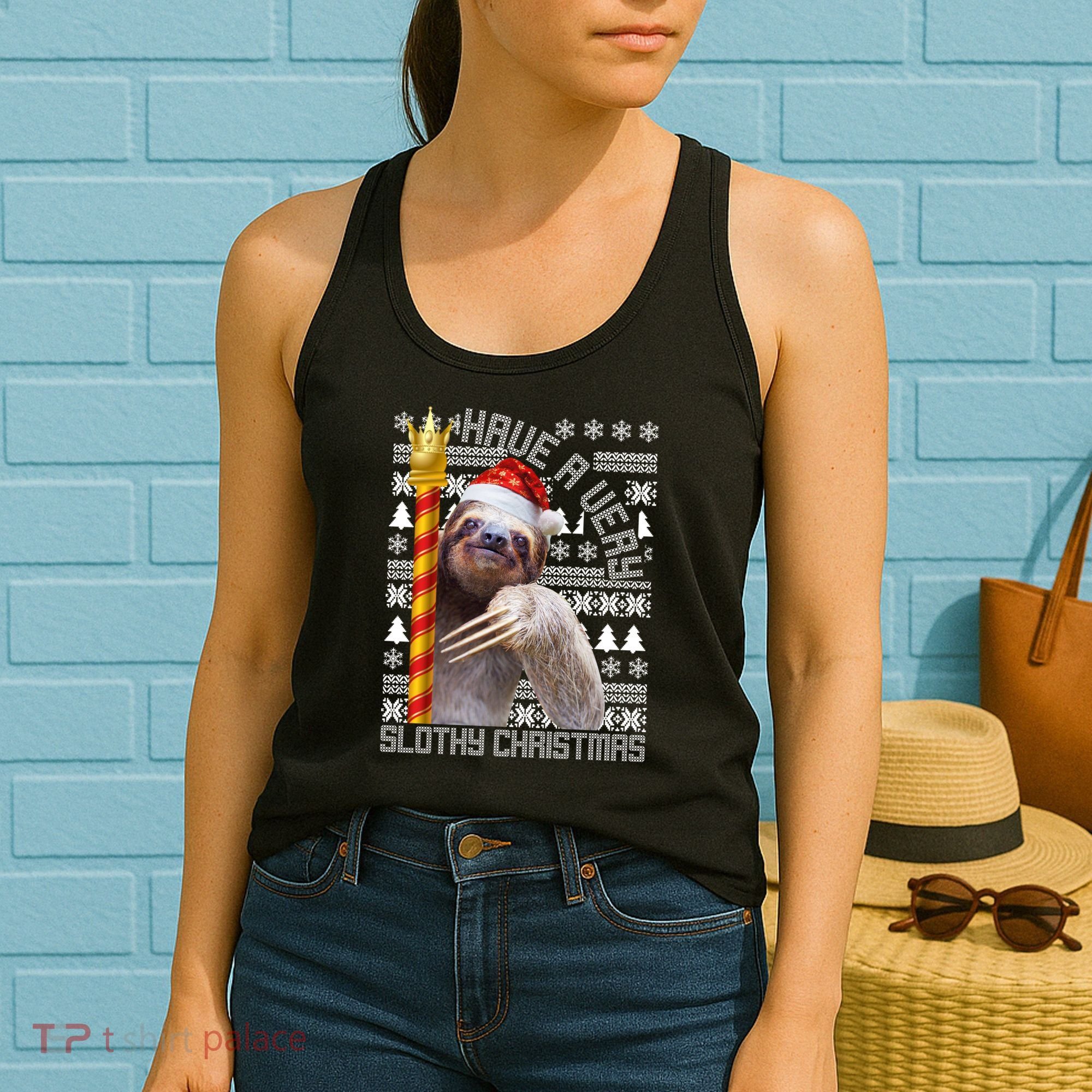 Have a Very Slothy Christmas Sloth Ugly Christmas Women's Tank Top