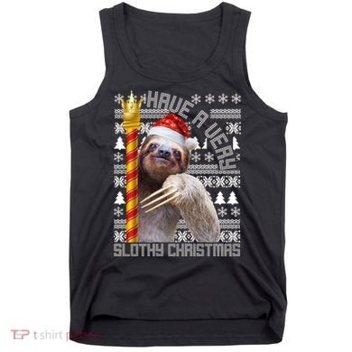 Have a Very Slothy Christmas Sloth Ugly Christmas Tank Top