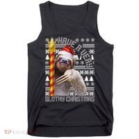 Have a Very Slothy Christmas Sloth Ugly Christmas Tank Top thumb 0