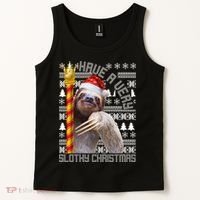 Have a Very Slothy Christmas Sloth Ugly Christmas Tank Top thumb 2