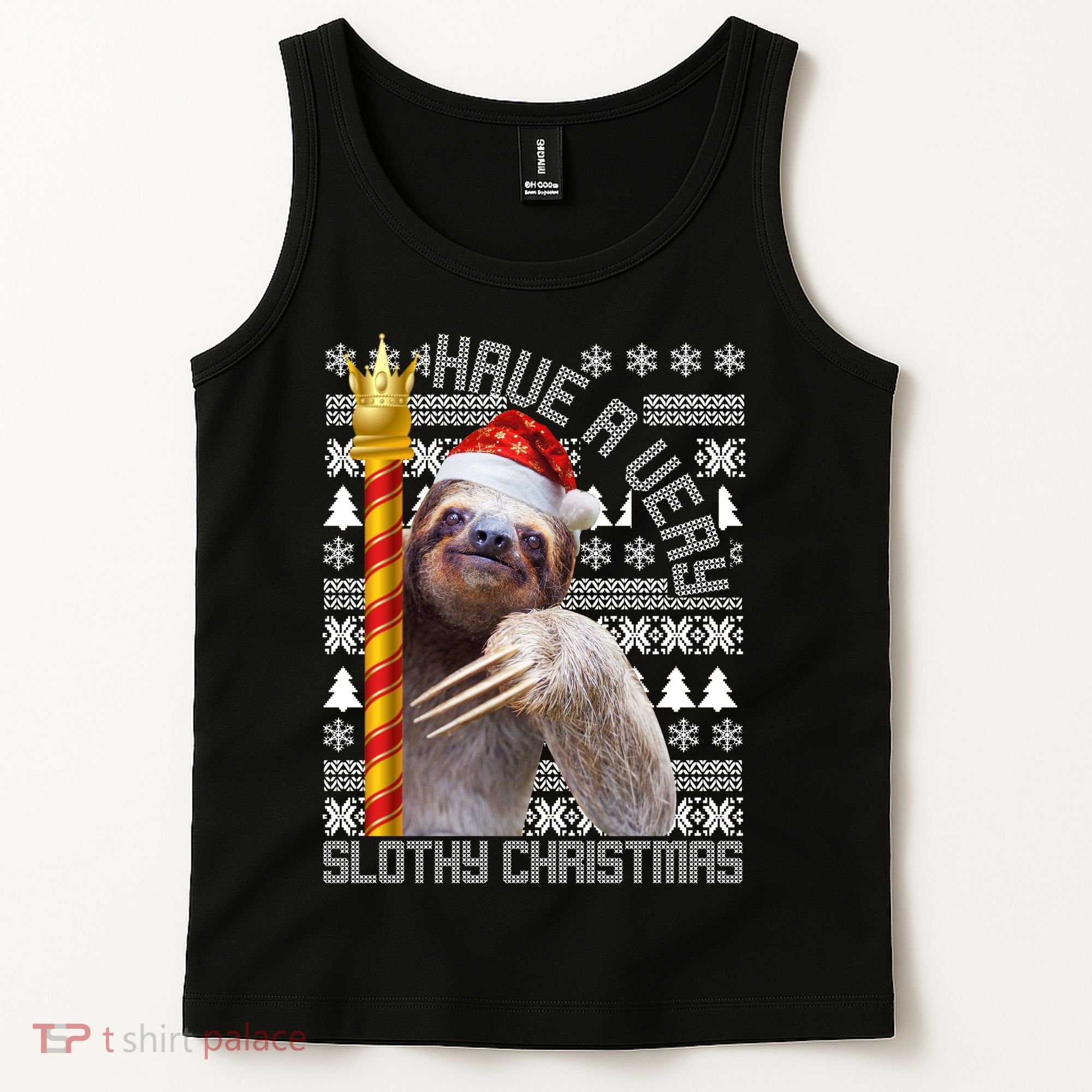 Have a Very Slothy Christmas Sloth Ugly Christmas Tank Top