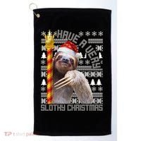 Have a Very Slothy Christmas Sloth Ugly Christmas Golf Towel thumb 0