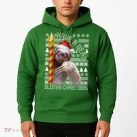 Have a Very Slothy Christmas Sloth Ugly Christmas Hoodie thumb 2