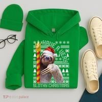 Have a Very Slothy Christmas Sloth Ugly Christmas Hoodie thumb 4