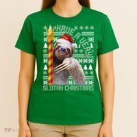 Have a Very Slothy Christmas Sloth Ugly Christmas T-Shirt thumb 4