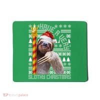 Have a Very Slothy Christmas Sloth Ugly Christmas Mousepad thumb 0