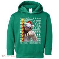 Have a Very Slothy Christmas Sloth Ugly Christmas Toddler Hoodie thumb 0