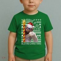 Have a Very Slothy Christmas Sloth Ugly Christmas Toddler T-Shirt thumb 2