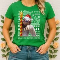 Have a Very Slothy Christmas Sloth Ugly Christmas Women's T-Shirt thumb 2