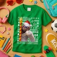 Have a Very Slothy Christmas Sloth Ugly Christmas Kids T-Shirt thumb 3