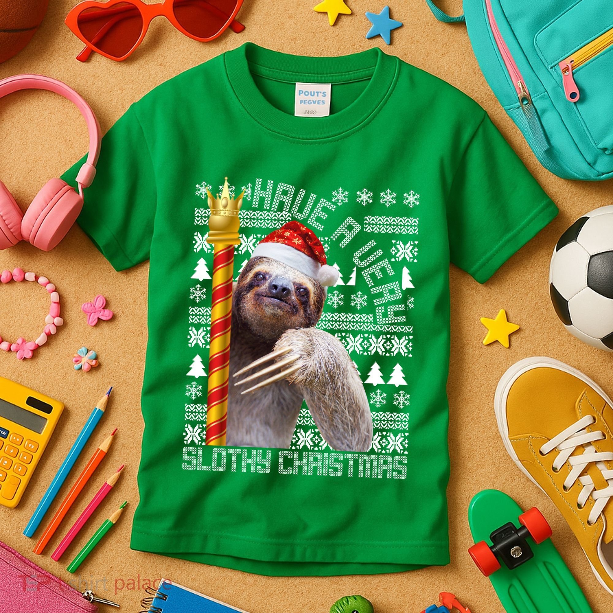 Have a Very Slothy Christmas Sloth Ugly Christmas Kids T-Shirt