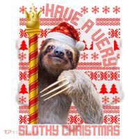 Have a Very Slothy Christmas Sloth Ugly Christmas Ceramic Ornament thumb 2