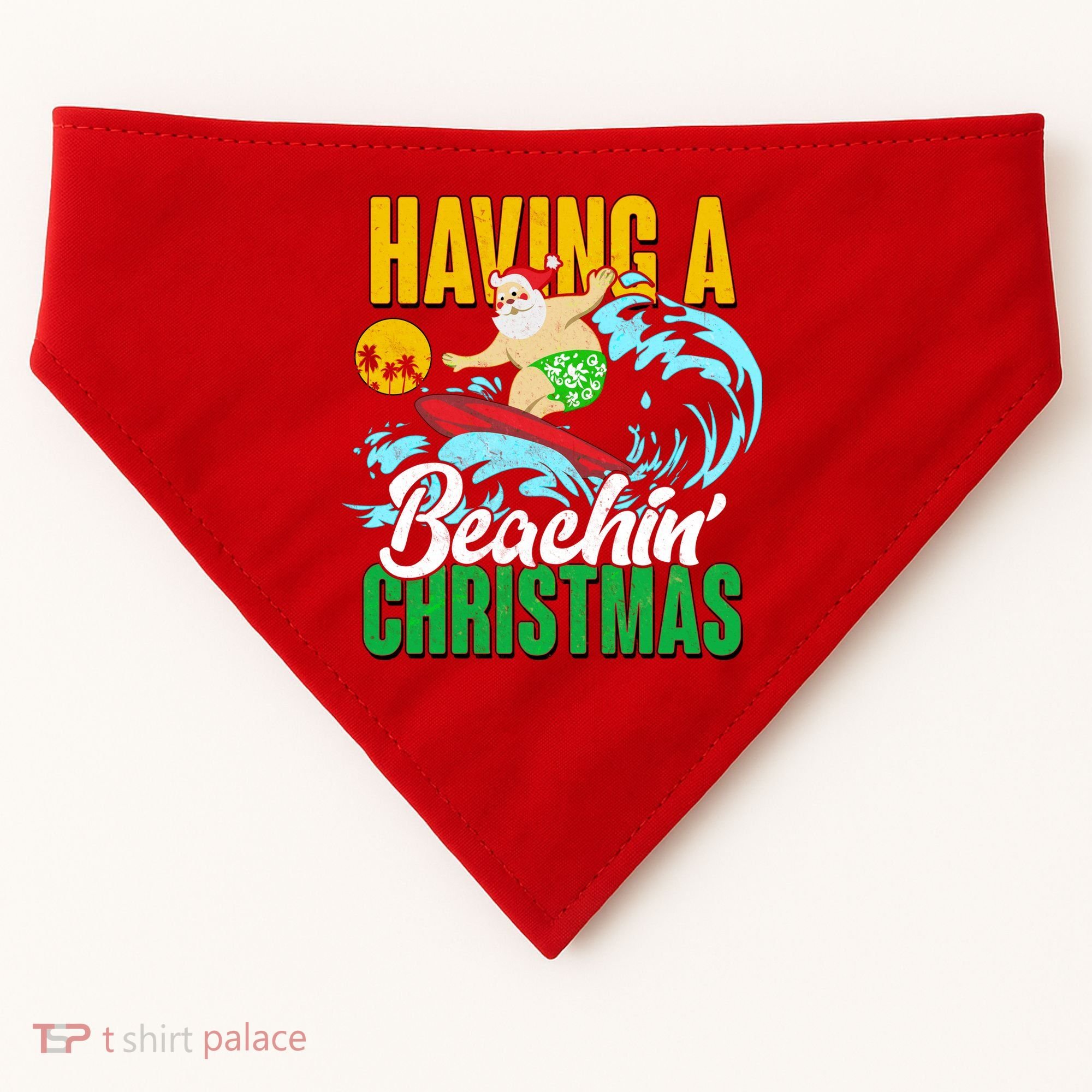 Having A Beachin' Christmas USA-Made Doggie Bandana