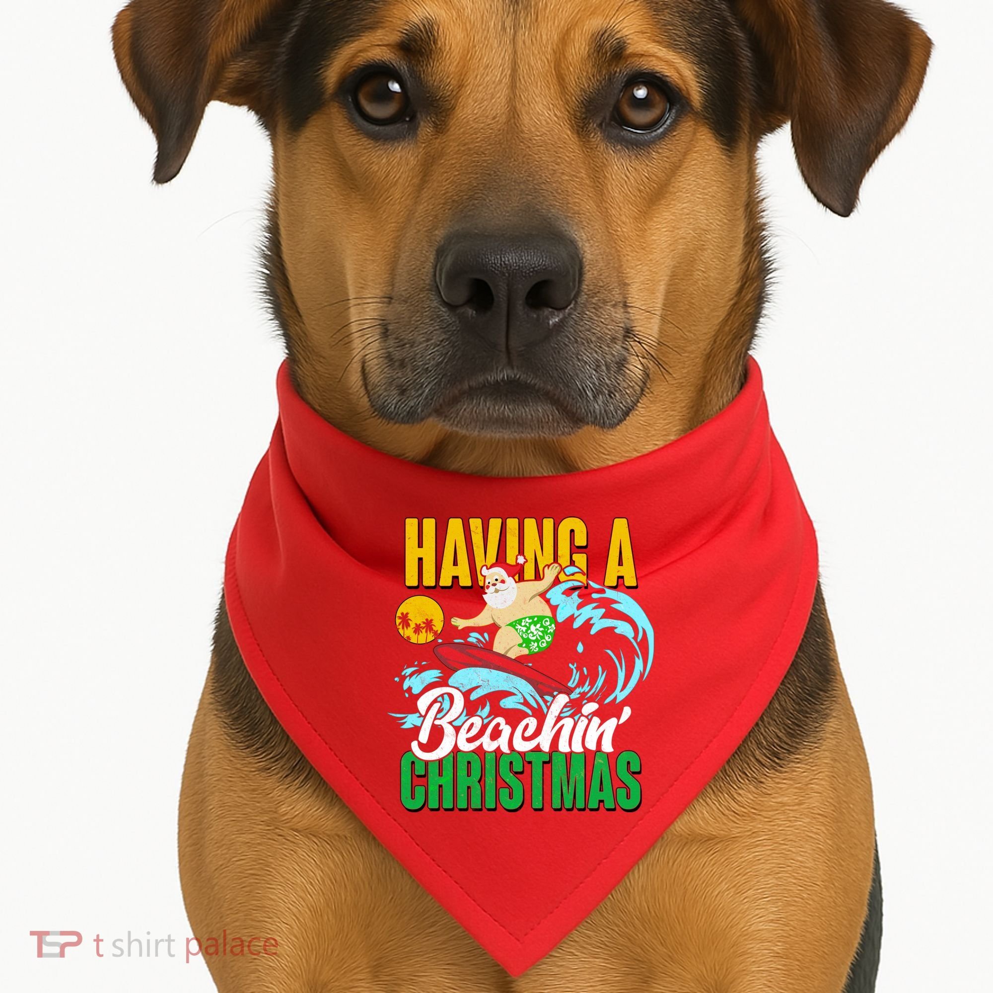 Having A Beachin' Christmas USA-Made Doggie Bandana