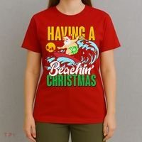 Having A Beachin' Christmas T-Shirt thumb 4