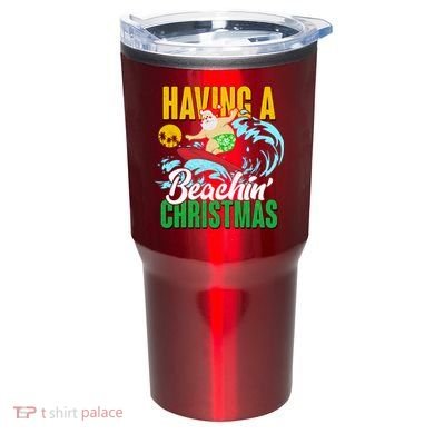 Having A Beachin' Christmas Tumbler