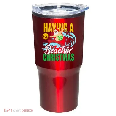 Having A Beachin' Christmas Tumbler