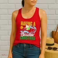 Having A Beachin' Christmas Women's Tank Top thumb 2